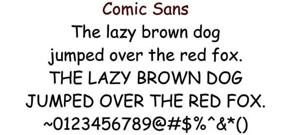 Font Comic Sans for Engraved Brick