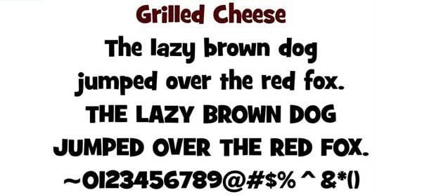 Font Grilled Cheese for Engraved Brick