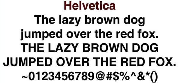 Font Helvetica for Engraved Brick
