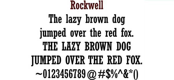 Font Rockwell for Engraved Brick