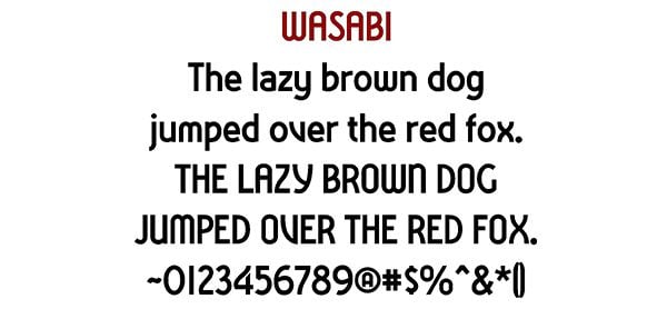 Font Wasabi for engraved brick