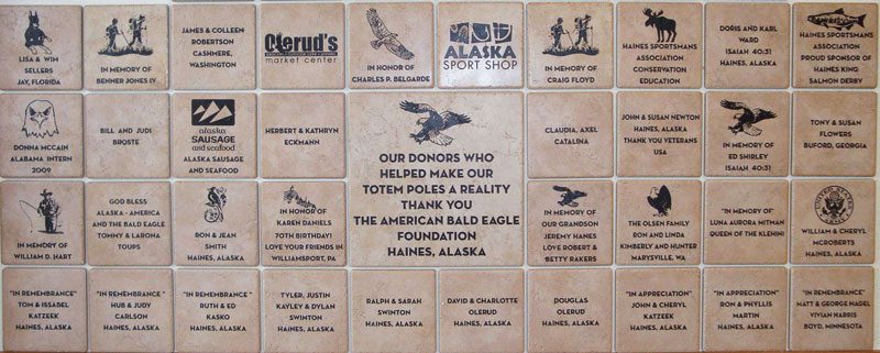 Engraved Tiles Wall The American Bald Eagle Foundation,