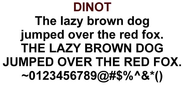 Font Dinot for Engraved Brick