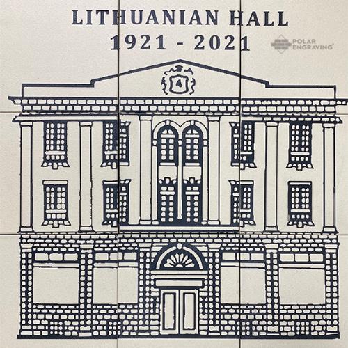 Lithuanian Hall Display engraved bricks