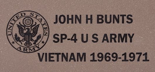 Engraved Memorial Tile Vietnam War