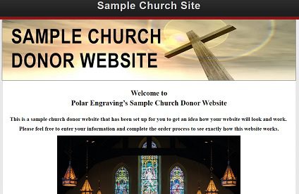 Church Donor website example
