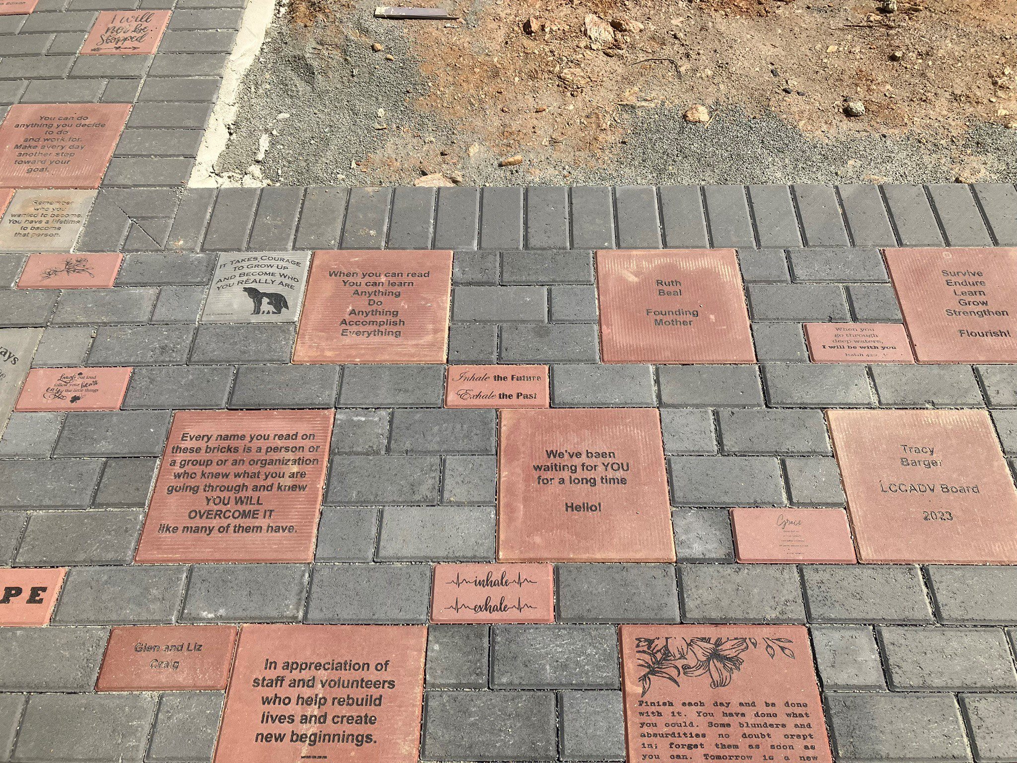 Engraved Brick Project with quotes