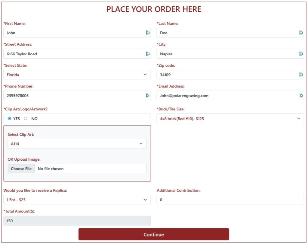 Place your order on donor website Place your order on donor website