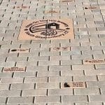 Engraved Bricks pathway with central array